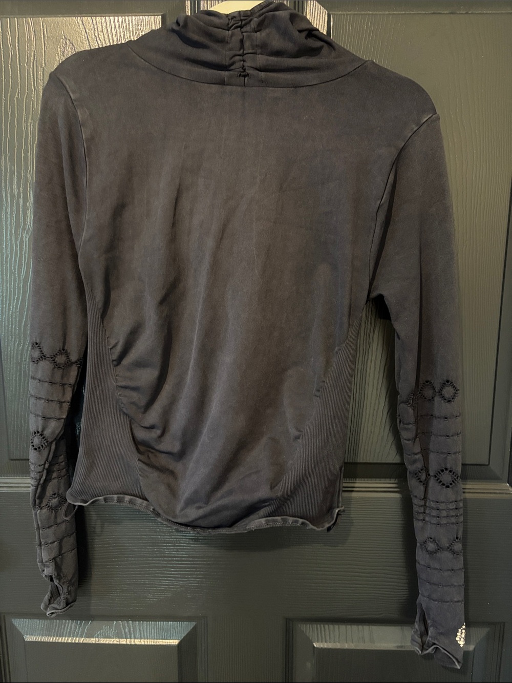 FP Movement by Free People Good Karma Black Long Sleeve Mock Neck Top
